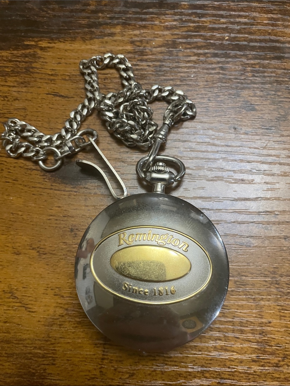 Remington Silver and Gold-Tone Pocket Watch Accent